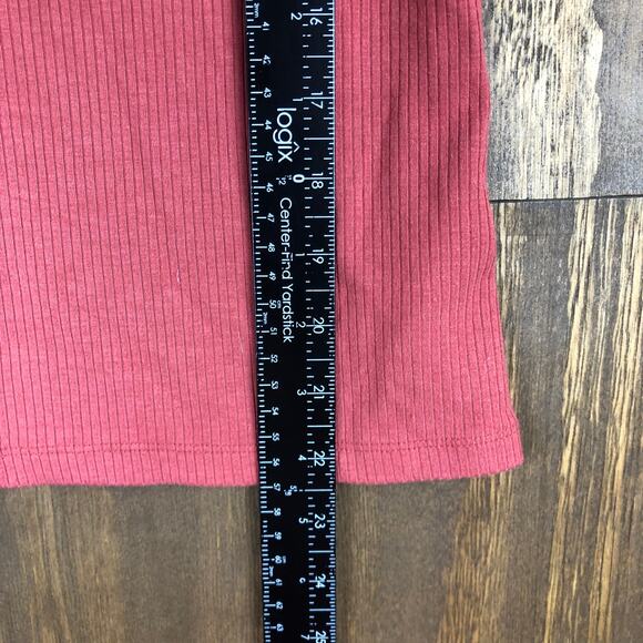 Aeropostale Womens Shirt Deep Coral Cold Shoulder Long Sleeve Soft Stretch M - Picture 8 of 12